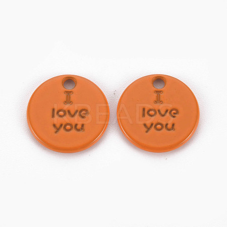 Spray Painted Alloy Charms for Valentine's Day PALLOY-Q433-027F-RS-1