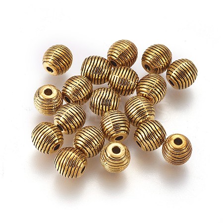 Tibetan Style Alloy Beehive Beads LS-X-PALLOY-6662-AG-NR-1