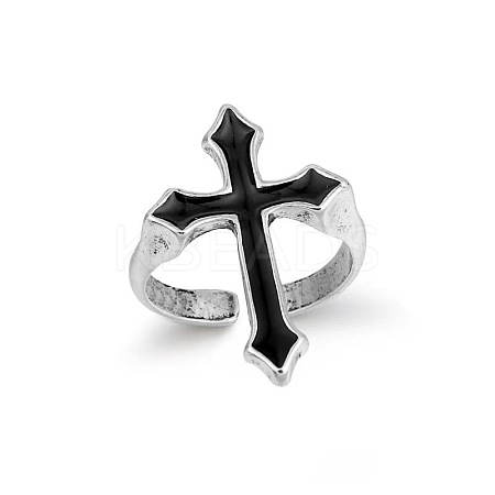 Cross Alloy Enamel Open Cuff Rings for Men FS-WGB4F7F-01-1