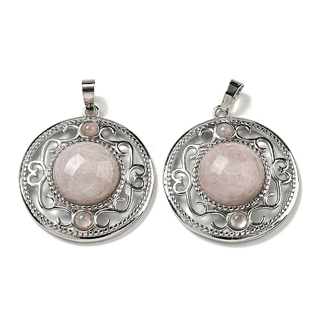Natural Rose Quartz Pendants G-Q158-03A-1