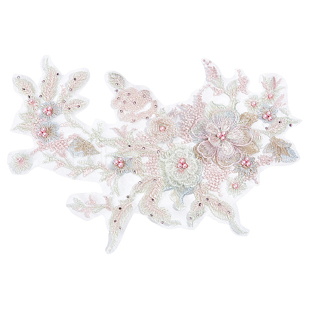 3D Flower Organgza Polyester Embroidery Ornament Accessories DIY-WH0297-20D-1