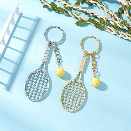 304 Stainless Steel Alloy Acrylic Tennis Keychain KEYC-JKC01218-1