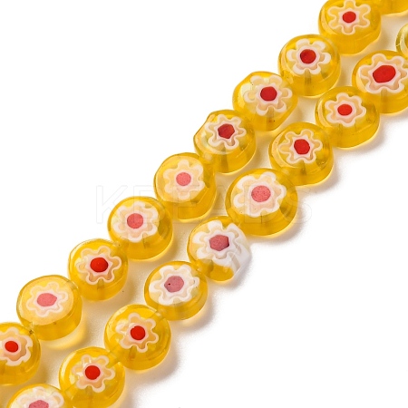 Handmade Millefiori Lampwork Beads Strands LAMP-G164-12H-1