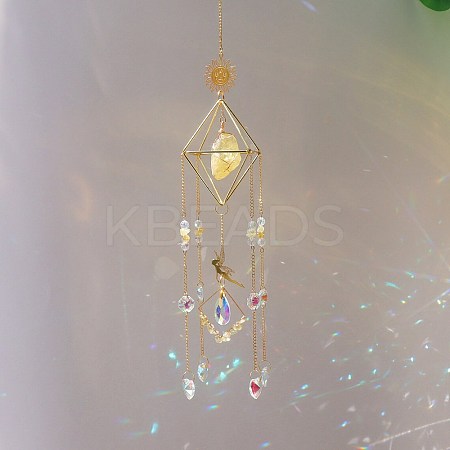 Natural Citrine Chip Pendant Decorations PW-WG59442-05-1