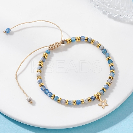 Star 201 Stainless Steel Charm Bracelets BJEW-JB12801-02-1