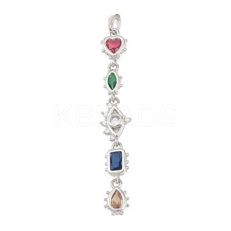 Brass Micro Pave Cubic Zirconia Big Pendants KK-K418-03C-P-1