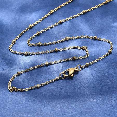 304 Stainless Steel Cable Chain Necklaces NJEW-P147-06G-1
