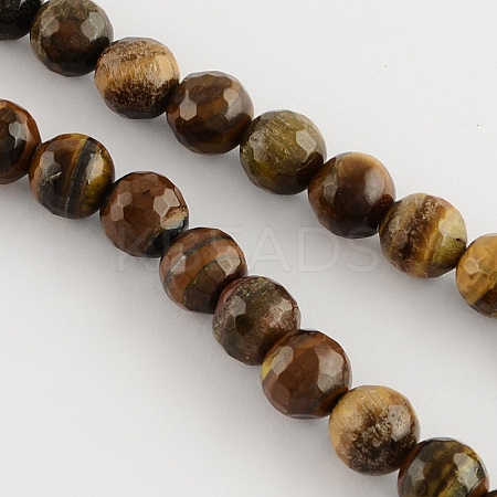 Natural Tiger Eye Round Bead Strands G-R203-10mm-1
