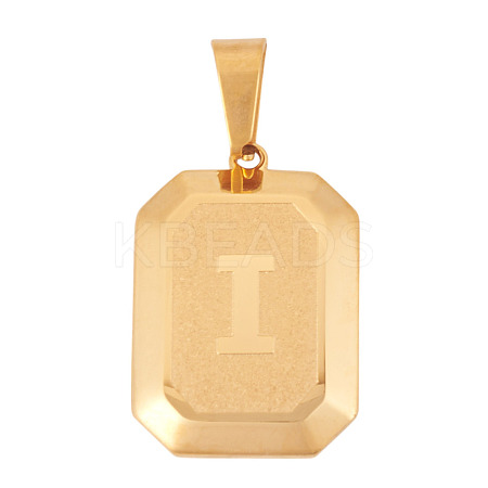 1Pc Stainless Steel Rectangle with Letter Pendants NJEW-TA0001-22I-1