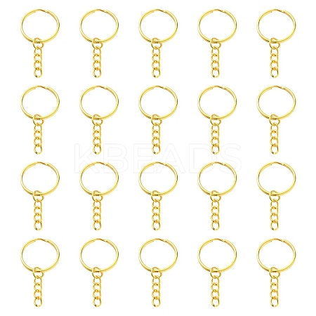 20Pcs Iron Split Key Rings IFIN-YW0003-01G-1