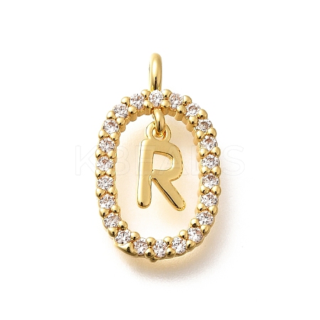 Brass Micro Pave Cubic Zirconia Pendants ZIRC-P123-01G-R01-1