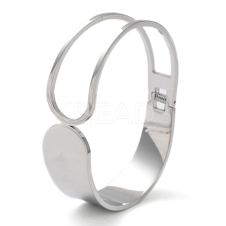 Non-Tarnish Hollow Out 304 Stainless Steel Wide Cuff Bangles BJEW-G689-01P-1