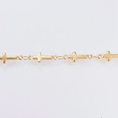 Ion Plating(IP) Handmade 304 Stainless Steel Bar Link Chains STAS-G038-21G-1