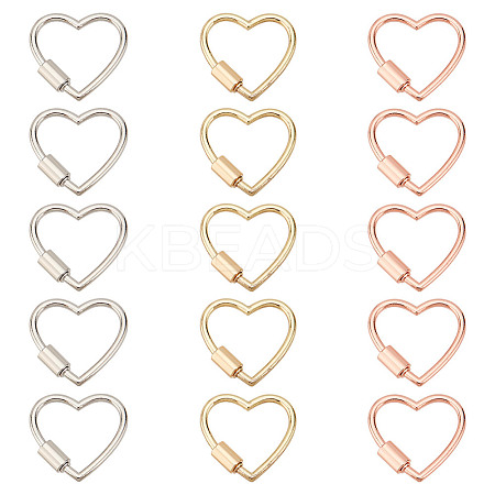 15Pcs 3 Colors Alloy Screw Carabiner Lock Charms FIND-AN0001-12-1