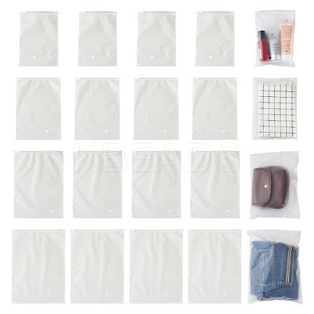 32Pcs 4 Styles Frosted PE Jewelry Zip Top Storage Bags ABAG-TA0001-30-1