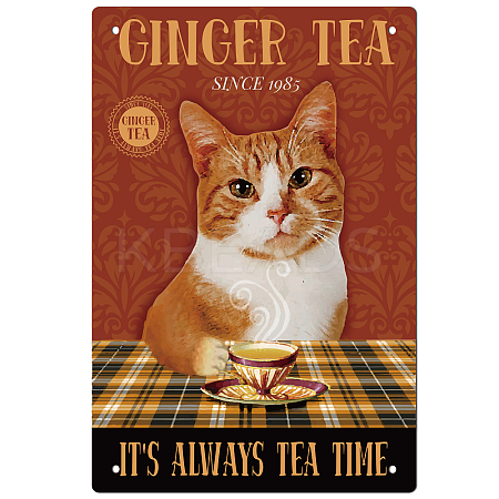 Vintage Metal Tin Sign AJEW-WH0189-031-1