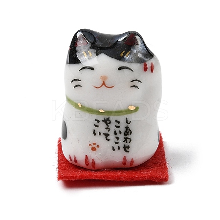 Lucky Cat Ceramic Display Decorations DJEW-G048-01A-1