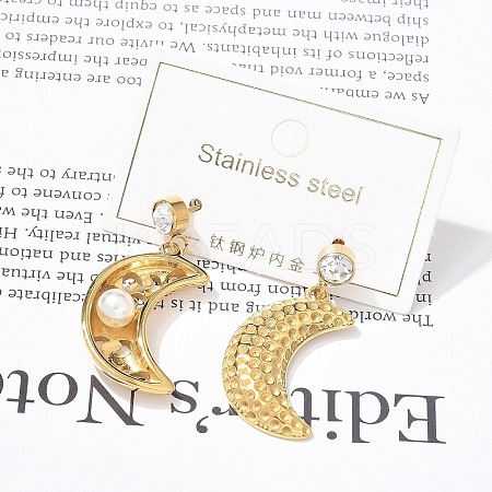 Ion Plating(IP) 304 Stainless Steel Stud Earrings EJEW-A119-20G-1