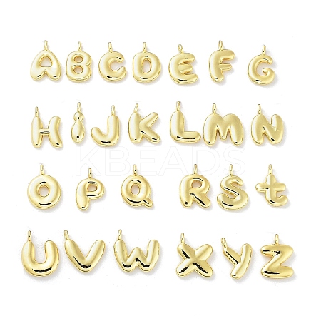 Rack Plating Brass Balloon Letter Pendants KK-C050-01G-1