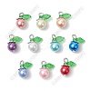 100Pcs 10 Colors Glass Charms PALLOY-HY00113-1