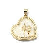 Brass Micro Pave Clear Cubic Zirconia Pendants KK-A221-19B-G-1