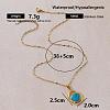 Vintage 304 Stainless Steel & Synthetic Turquoise Heart Pendant Necklaces for Women VY8520-6