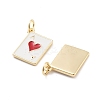 Playing Card Rack Plating Brass Enamel Pendants KK-G512-11G-3