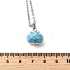 Synthetic Turquoise Rondelle Pendant Urn Ashes Necklaces NJEW-K393-01P-6