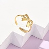 Adjustable 304 Stainless Steel Cuff Open Rings for Women LS-RJEW-Z122-03G-01-1