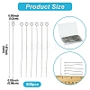 800Pcs 304 Stainless Steel Eye Pins STAS-YW0003-03-2