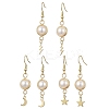 3 Pairs Natural Cultured Freshwater Pearl Dangle Earrings EJEW-JE05738-1