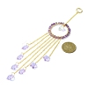 Glass Star Pendant Decorations HJEW-JM01113-05-4