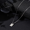 1Pc Stainless Steel Letter Rectangle Pendant Necklaces NJEW-LP0001-34V-P-3