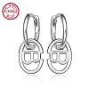 Anti-Tarnish Rhodium Plated Platinum 925 Sterling Silver Hoop Earrings ZC9557-4-1