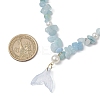 Natural Aquamarine Chip & Imitaton Round Pearl Beaded Adjustable Necklaces NJEW-JN05227-05-3
