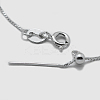 Anti-Tarnish Rhodium Plated 925 Sterling Silver Box Chain Necklaces STER-F039-40cm-13P-2