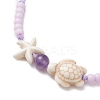 Adjustable Ocean Starfish Turtle Natural Mixed Gemstone & Glass Seed Beads Braided Bracelets BJEW-MZ00324-5