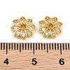 Brass Micro Pave Clear Cubic Zirconia Bead Caps CU-CBA6A75-29G-3