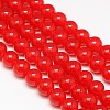 Imitation Jade Glass Round Bead Strands GLAA-A022C-10mm-M-2