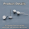 40Pcs 4 Styles 303 Stainless Steel Earring Nuts STAS-HS0001-58P-4