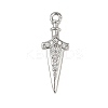 Brass Micro Pave Clear Cubic Zirconia Pendants LS-KK-L238-14P-1