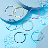7Pairs 7 Colors 201 Stainless Steel Big Huggie Hoop Earrings EJEW-DC0001-09-4
