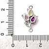 Brass Pave Colorful Cubic Zirconia Flower Links Connector Charms KK-C119-12P-3