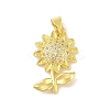 Rack Plating Brass Micro Pave Cubic Zirconia Pendants KK-S380-29G-01-1