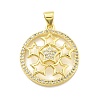 Rack Plating Brass Micro Pave Cubic Zirconia Pendants KK-D359-36G-1