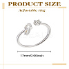 1Pc Letter Brass Rhinestone Open Cuff Rings for Women AJEW-LP0004-47G-S-2