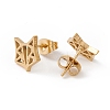 304 Stainless Steel Origami Fox Head Stud Earrings for Women EJEW-F286-03D-G-2