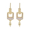 Brass with Shell Stud Earring Findings KK-G497-32G-1