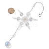 Glass Snowflake Pendant Decorations HJEW-TA00237-3