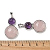 Natural Rose Quartz & Natural Amethyst Pendants G-G147-06P-08-3